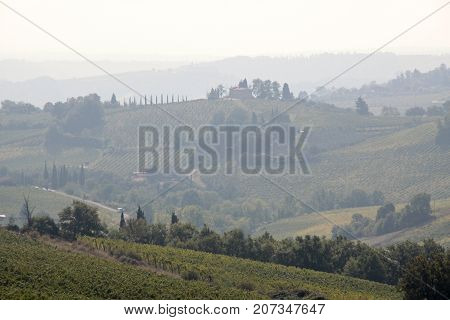 Tuscan hills near San Gimignano in the Tuscany Italy
