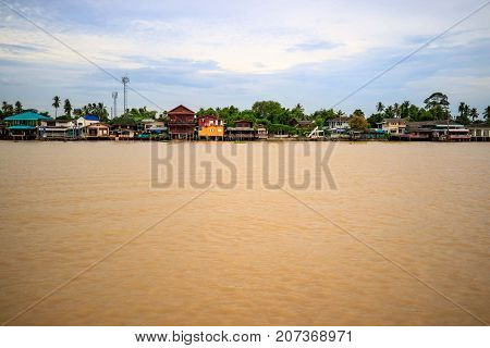 Thailand traditional riverside village near Bangkok. Ko Kret Nonthaburi Thailand