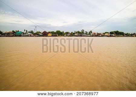 Thailand traditional riverside village near Bangkok. Ko Kret Nonthaburi Thailand
