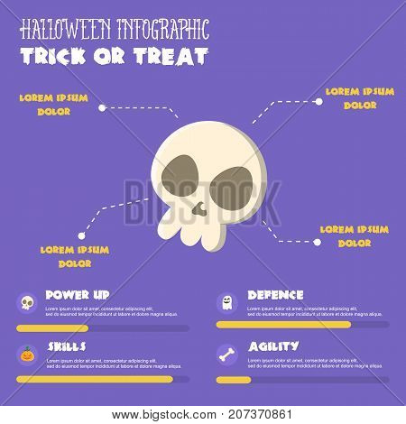 Halloween Style Infographic Vector Illustration Collection Stock