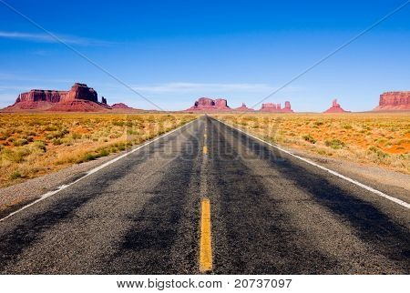 Dálnice 163 v Monument Valley