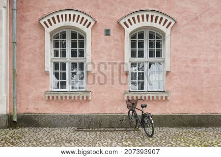 Rantakasarmi building facade. Suomelinna fortified island. Finland landmark heritage. Historical