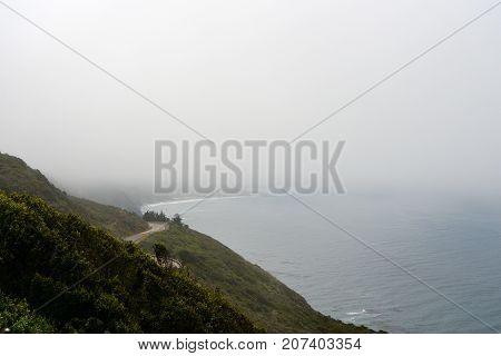 Beautiful Seascape Along The Pacific Coast, California, Usa