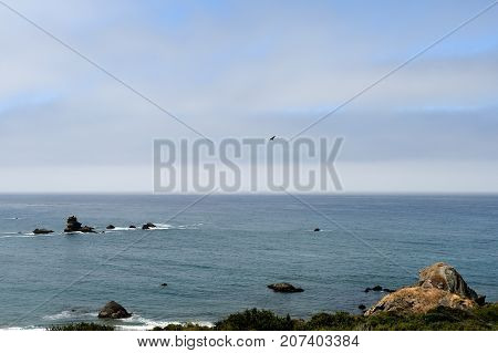 Beautiful Seascape Along The Pacific Coast, California, Usa