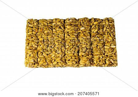 Brittles With Sunflower Seeds Isolated On White