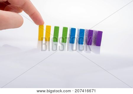Coorful Domino Blocks On White Background