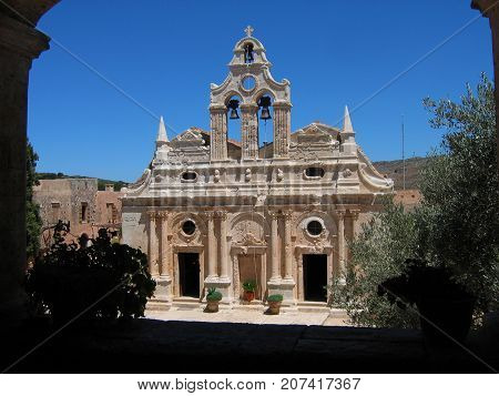 Arkadi Monastery at Crete of Greece Europe