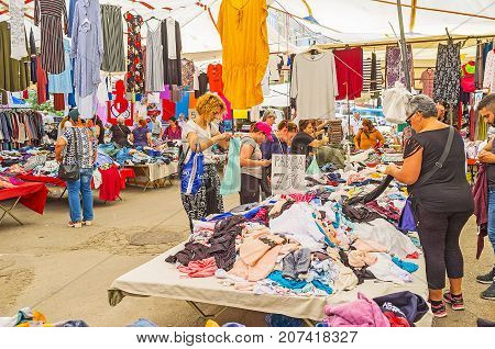 Clothing Stalls Of Antalya Market