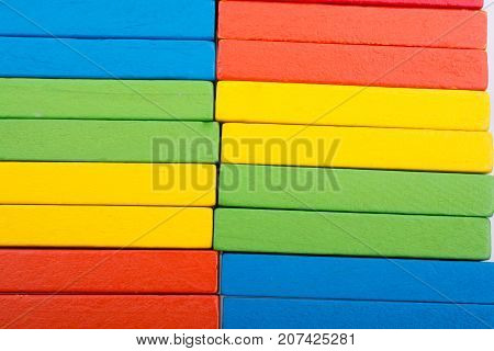 Coorful Domino Blocks On White Background