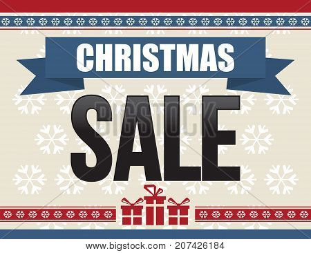 Christmas sale web banner. Vector illustration. Flat style.