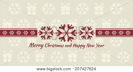 Christmas sale web banner with Christmas gifts. Vector illustration flat design.