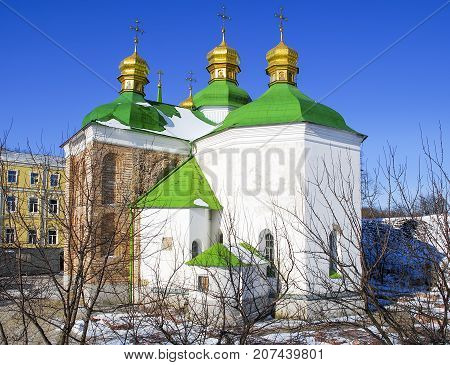 Orthodox Church of the Spas on Berestove in Kiev (XVII-XVIII centuries.)Ukraine-the place where the tomb of Prince Yury Dolgoruky- founder of Moscow