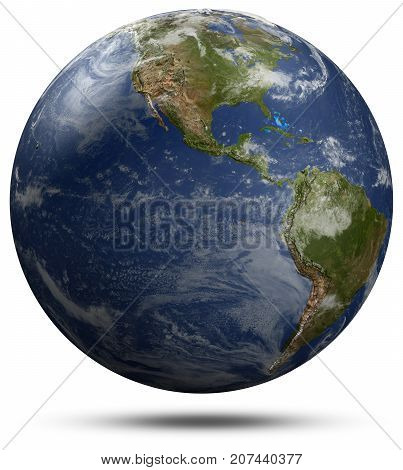 America globe. Elements of this image furnished by NASA 3d rendering