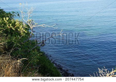 Beautiful landscape of Crete, sea and mountain.