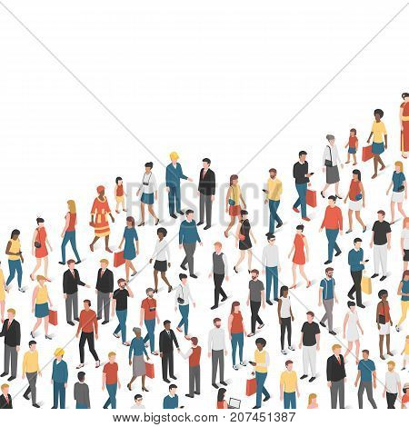 Growing chart composed of people demographics and population concept