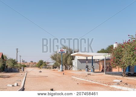 GOCHAS NAMIBIA - JULY 5 2017: The gas station in Gochas in the Hardap Region in Namibia