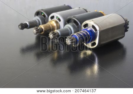 Electro-mechanical drive. Gears for the mechanical drive. Set of gears