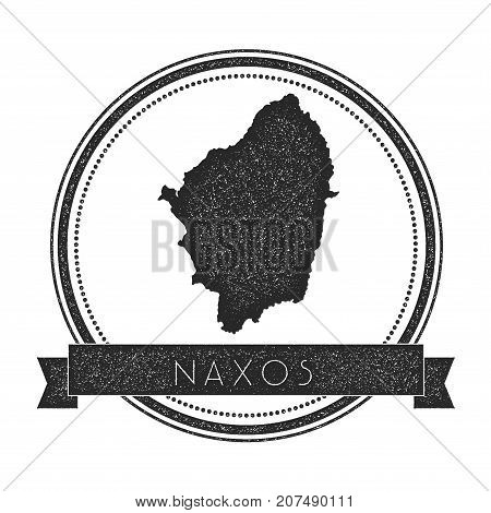 Naxos Map Stamp. Retro Distressed Insignia. Hipster Round Badge With Text Banner. Island Vector Illu