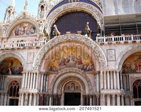 Italy Venice the main entrance to the old temple