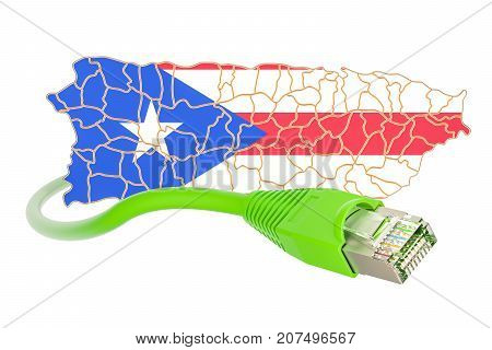 Internet connection in Puerto Rico concept. 3D rendering isolated on white background