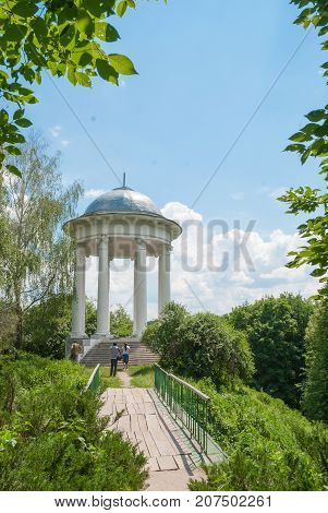 Old pavilion in a picturesque location in the city Sednev.Ukraina
