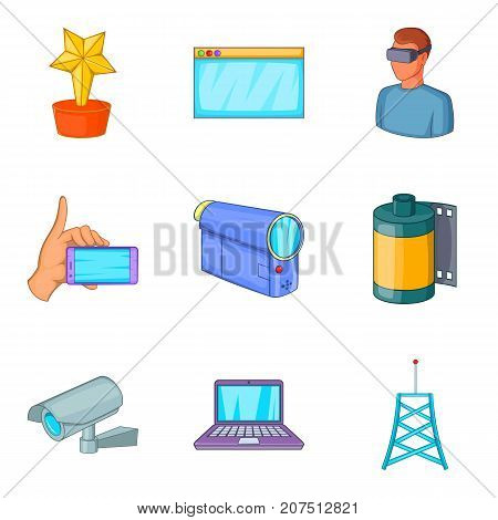 Fieldwork icons set. Cartoon set of 9 fieldwork vector icons for web isolated on white background