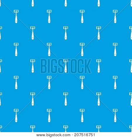 Selfie stick with mobile phone pattern repeat seamless in blue color for any design. Vector geometric illustration