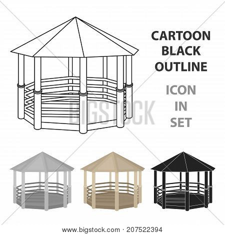 Gazebo icon in cartoon style isolated on white background. Park symbol vector illustration.
