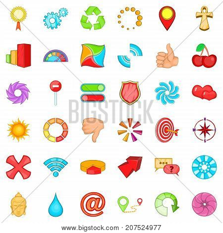 Computer graphic icons set. Cartoon style of 36 computer graphic vector icons for web isolated on white background