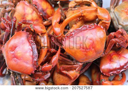 Boil of Rice Field crabs background for design food backdrop in your work.