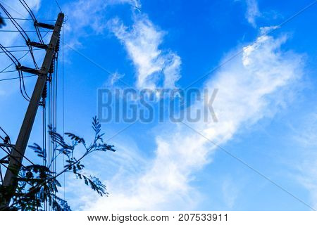 White clouds in the blue sky