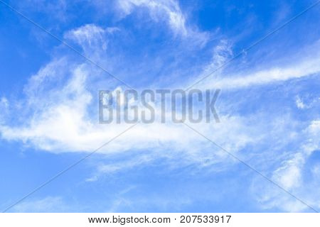 White clouds in the blue sky