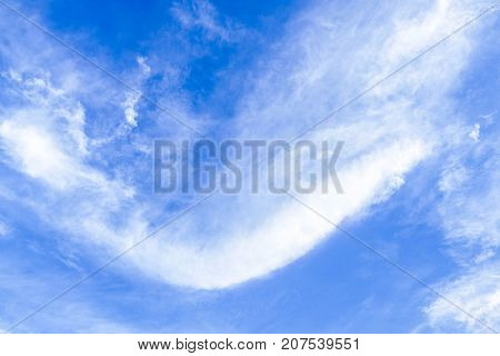 White clouds in the blue sky