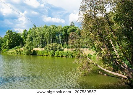 Lake in the old park area Trostyanets.Ukraine