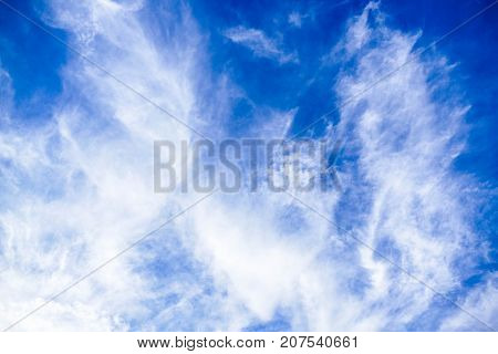 White clouds in the blue sky