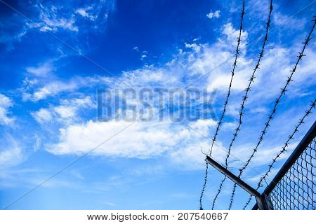 White clouds in the blue sky