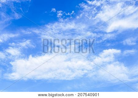 White clouds in the blue sky