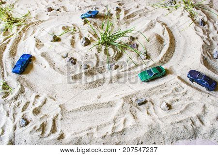 Racing cars race track for competitions or childhood