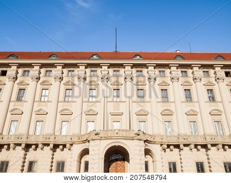 Front view of Cernin palace, Ministry of Foreign Affairs seat, Prague, Czech Republic.