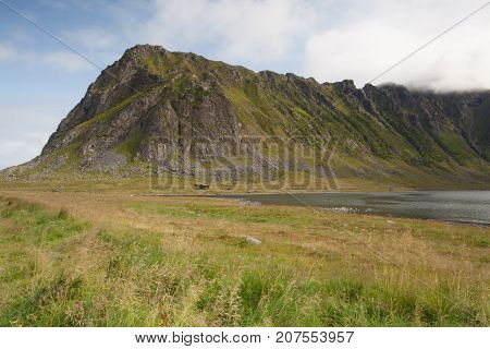 On the coast in Eggum Lofoten Islands Norway