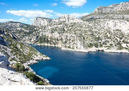 The Calanque de Morgiou one of the biggest calanques located between Marseille and Cassis France