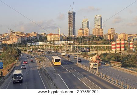 Cityscape Of Istanbul Nearby Uzuncayir Metrobus Station