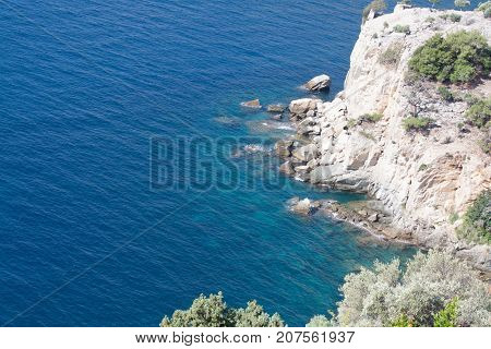 sea ​​from the rocks on the island of Thassos