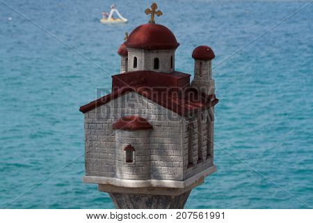 scale model of a small church on the island of Thassos