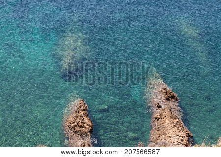 rocks by the sea on the island of Thassos
