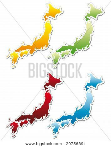 日本の形でステッカー