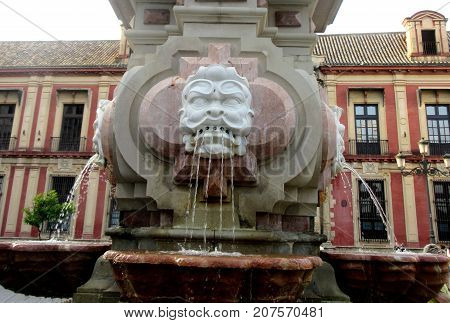 a magnificent foutain of the city of seville ( spains )