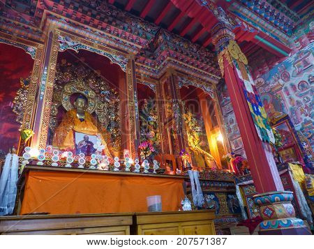 Buddhist Temple In Upper Pisang, Nepal