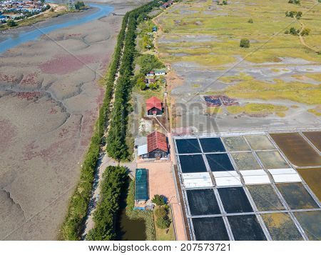 Aerial View Of Wooden Windmill At Incheon Sohrae Ecological Park, South Korea