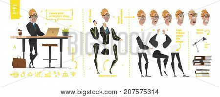 Stylized characters set for animation. Some parts of body for rig